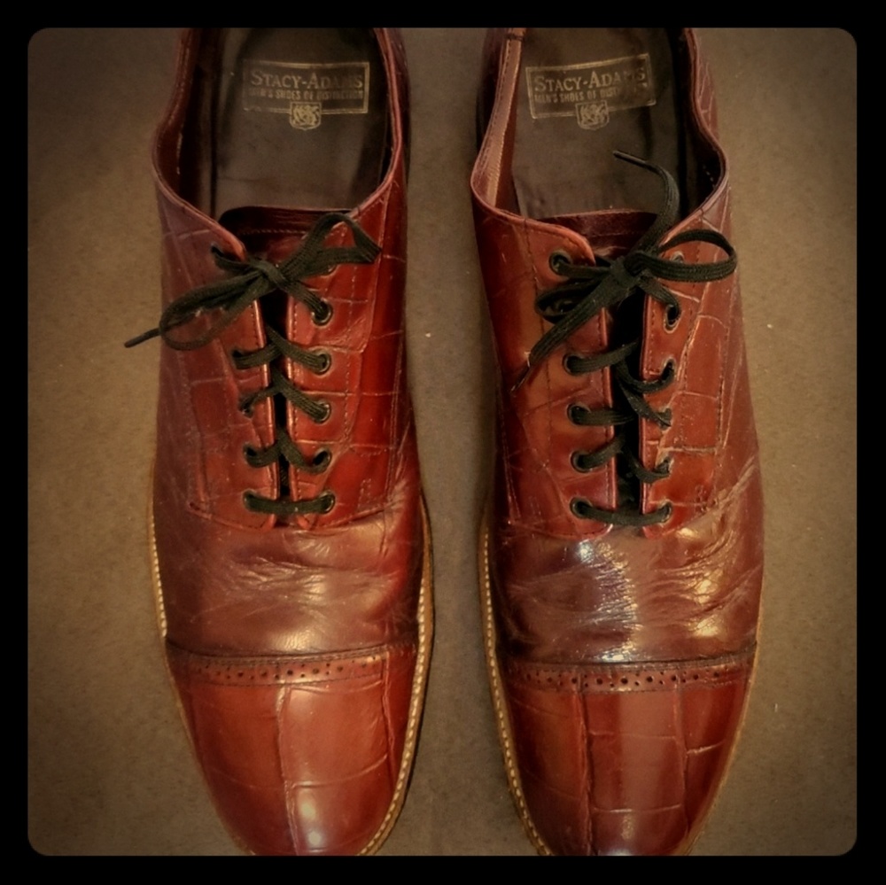 STACY ADAMS Madison Croco Cap-Toe Oxford